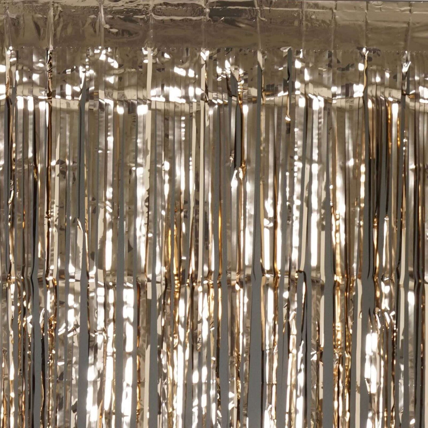 8ft Champagne Metallic Tinsel Foil Fringe Doorway Curtain Party Backdrop