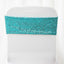 5 Pack Sequin Spandex Chair Sashes Turquoise - Stretch Chair Bands 6"x15"