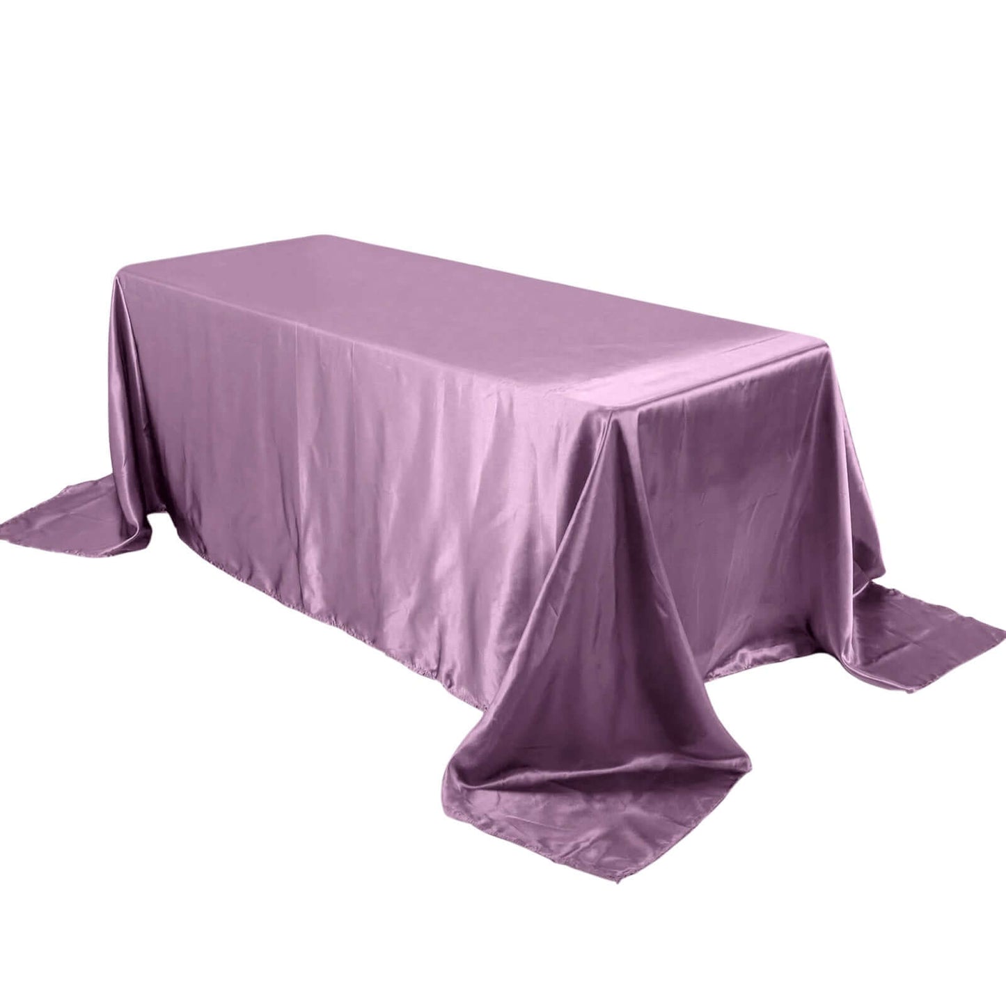 Satin Rectangular 90"x132" Tablecloth Violet Amethyst - Seamless Table Cover