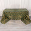 Mesh 90"x156" Rectangle Tablecloth Hunter Emerald Green/Gold - Wave Sequin Embroidered Table Cover