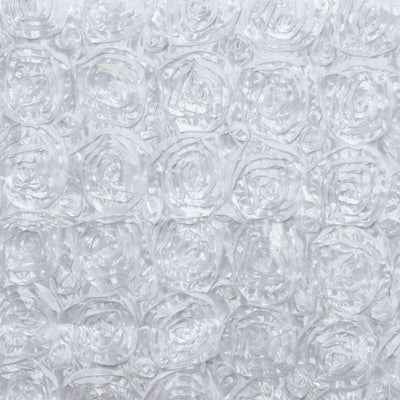 Rosette Satin 14"x108" Table Runner White - Stylish Grandiose Fabric Runner