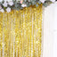 Metallic Gold Wavy Foil Fringe Party Backdrop, Curly Tinsel Streamer Photo Booth Curtain - 3ftx6ft