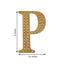 Decorative Rhinestone Alphabet "P" Letter Stickers, Glitter Adhesive Craft Letters Gold DIY Sparkle Embellishments 6"
