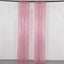 2 Pack Pink Sequin Event Curtain Drapes with Rod Pockets, Seamless Backdrop Event Panels - 8ftx2ft