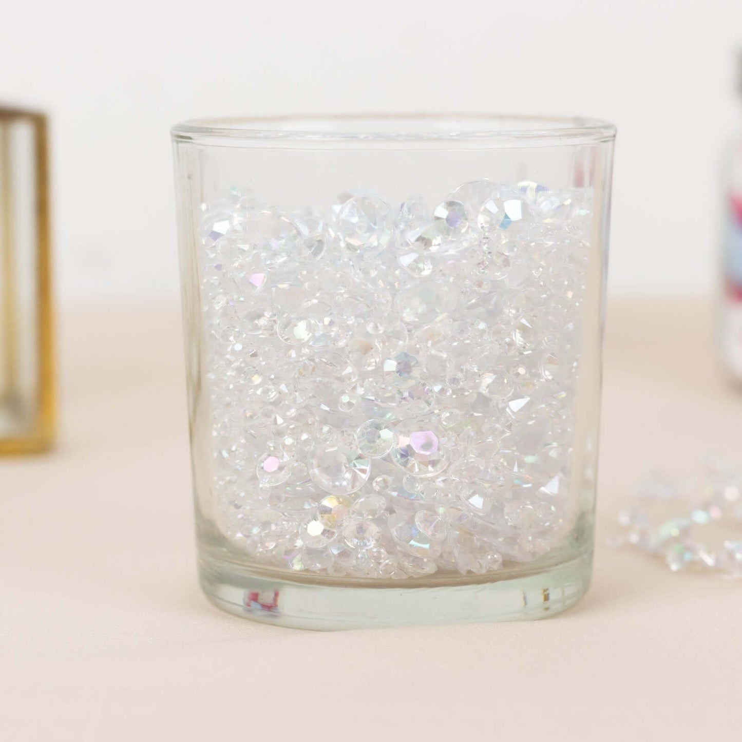 4000 Pcs Acrylic Diamond Vase Fillers Iridescent - Lustrous DIY Beads & Table Scatters for Wedding Decor 3mm, 6mm, 10mm