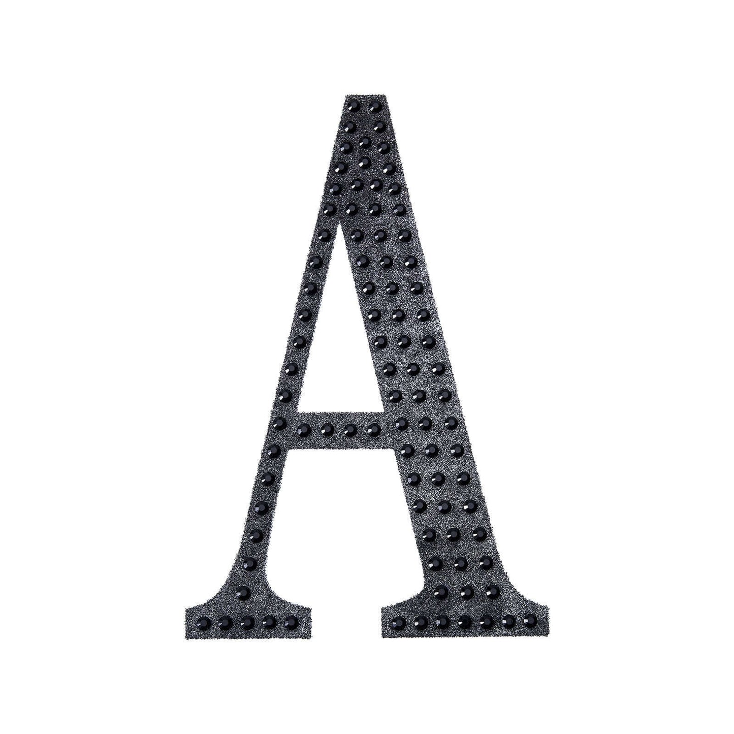 Decorative Rhinestone Alphabet "A" Letter Stickers, Glitter Adhesive Craft Letters Black DIY Sparkle Embellishments 6"