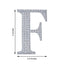 Decorative Rhinestone Alphabet "F" Letter Stickers, Glitter Adhesive Craft Letters Silver DIY Sparkle Embellishments 4"
