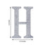 Decorative Rhinestone Alphabet "H" Letter Stickers, Glitter Adhesive Craft Letters Silver DIY Sparkle Embellishments 6"