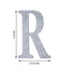 Decorative Rhinestone Alphabet "R" Letter Stickers, Glitter Adhesive Craft Letters Silver DIY Sparkle Embellishments 4"