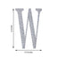 Decorative Rhinestone Alphabet "W" Letter Stickers, Glitter Adhesive Craft Letters Silver DIY Sparkle Embellishments 6"
