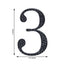 Decorative Rhinestone Number "3" Stickers, Glitter Adhesive Craft Numbers Black DIY Sparkle Embellishments 4"