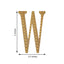 Decorative Rhinestone Alphabet "W" Letter Stickers, Glitter Adhesive Craft Letters Gold DIY Sparkle Embellishments 4"