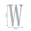 Decorative Rhinestone Alphabet "W" Letter Stickers, Glitter Adhesive Craft Letters Silver DIY Sparkle Embellishments 8"