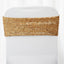 5 Pack Sequin Spandex Chair Sashes Gold - Sparkly Stretch Chair Bands for Glamorous Events 6"x15"