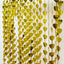 Gold Heart Chain Foil Fringe Curtain Party Backdrop, Metallic Gold Tinsel Streamer Party Decor - Door Window Foil Curtain - 3ftx6.5ft