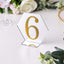 Decorative Rhinestone Number "6" Stickers, Glitter Adhesive Craft Numbers Gold DIY Sparkle Embellishments 4"