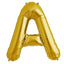 13" Matte Gold Letter and Number Balloons, Mylar Foil Balloons