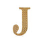Decorative Rhinestone Alphabet "J" Letter Stickers, Glitter Adhesive Craft Letters Gold DIY Sparkle Embellishments 6"