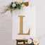 Decorative Rhinestone Alphabet "L" Letter Stickers, Glitter Adhesive Craft Letters Gold DIY Sparkle Embellishments 8"