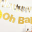 3ft Gold Glittered Oh Baby Paper Hanging Baby Shower Garland Banner
