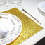 6-Pack Placemats Glitter Design Gold Sparkle Rectangle - Non-Slip Decorative Dining Table Mats 12"x18"