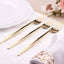 24 Pack 8" Glossy Gold Heavy Duty Plastic Silverware Forks Cutlery, Premium Disposable Sleek Flatware