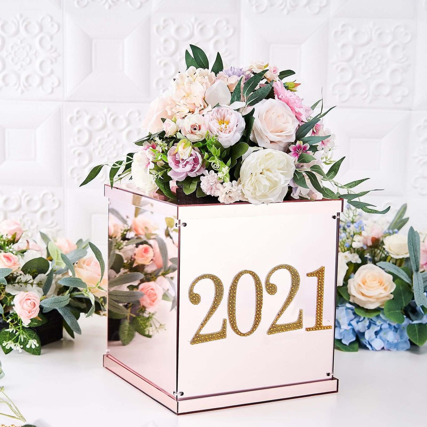 Decorative Rhinestone Number "2" Stickers, Glitter Adhesive Craft Numbers Gold DIY Sparkle Embellishments 4"