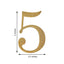 Decorative Rhinestone Number "5" Stickers, Glitter Adhesive Craft Numbers Gold DIY Sparkle Embellishments 4"