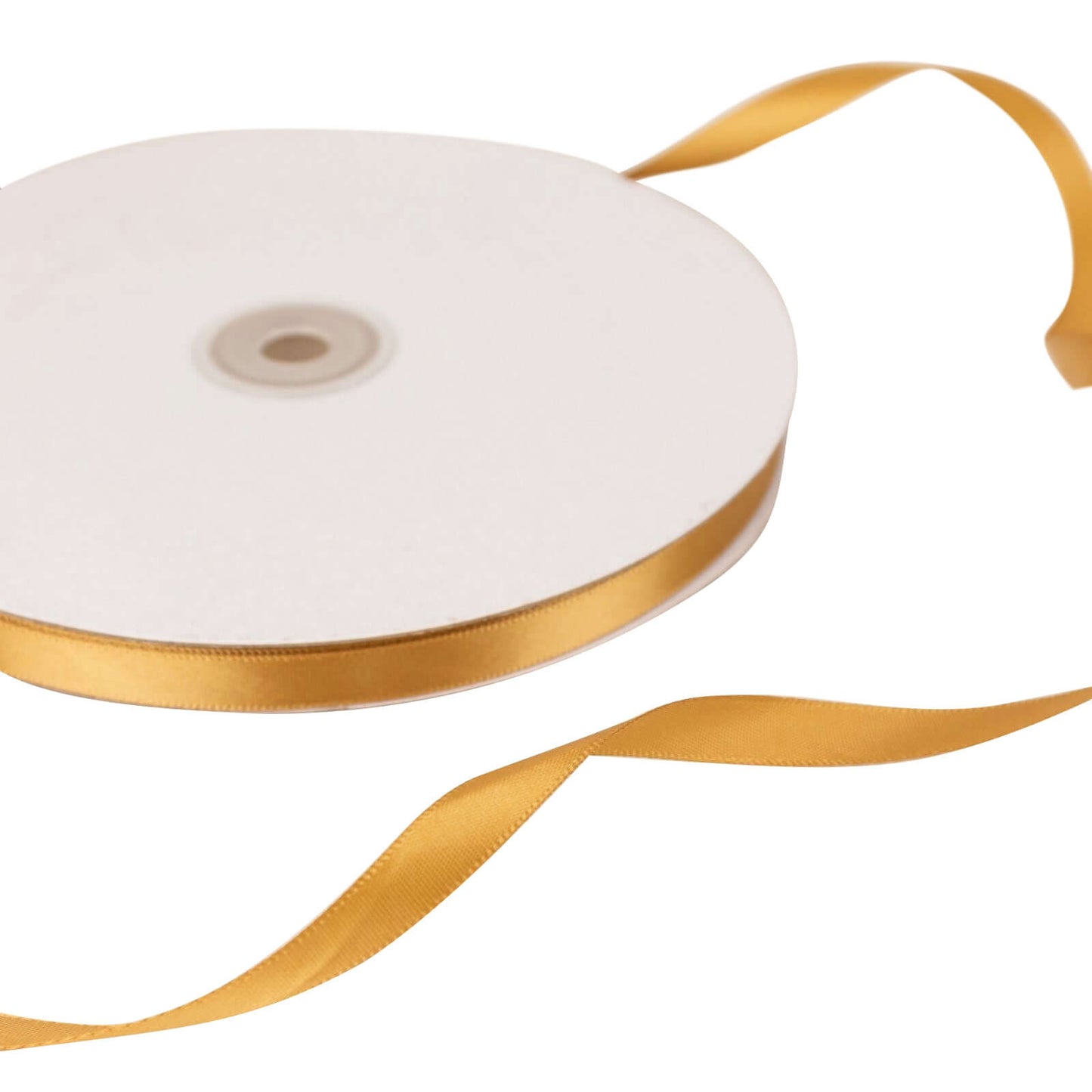 100 Yards 3/8" Gold Single Face Decorative Satin Ribbon