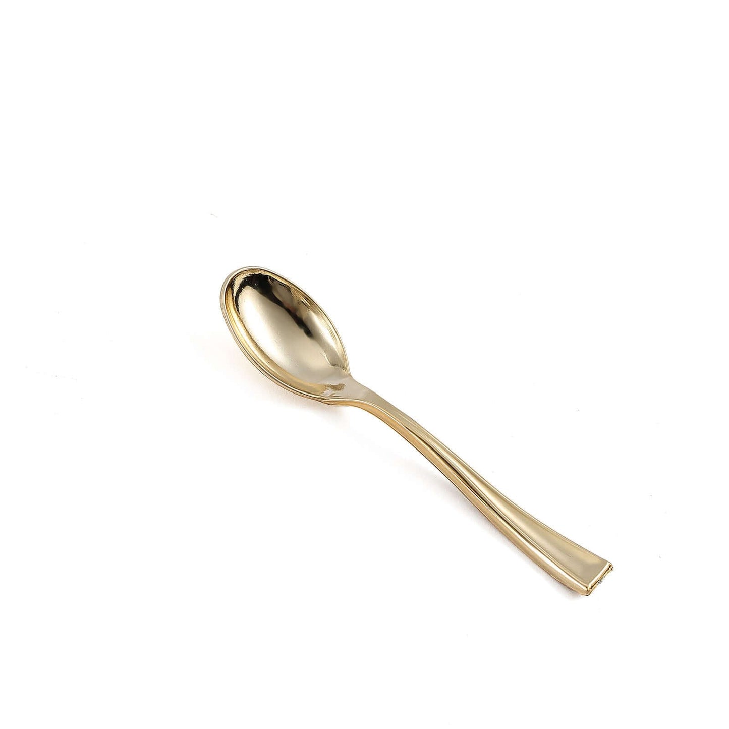 24-Pack Plastic Mini Dessert Spoons Gold - Heavy Duty Disposable Silverware 4"