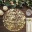 50-Pack Table Placemats Foil Design Metallic Gold Round - Mesh Disposable Shiny Dining Mats 13"