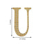 Decorative Rhinestone Alphabet "U" Letter Stickers, Glitter Adhesive Craft Letters Gold DIY Sparkle Embellishments 4"