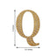 Decorative Rhinestone Alphabet "Q" Letter Stickers, Glitter Adhesive Craft Letters Gold DIY Sparkle Embellishments 6"