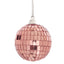 6 Pack 2" Rose Gold Foam Disco Mirror Ball With Hanging Strings, Holiday Christmas Ornaments