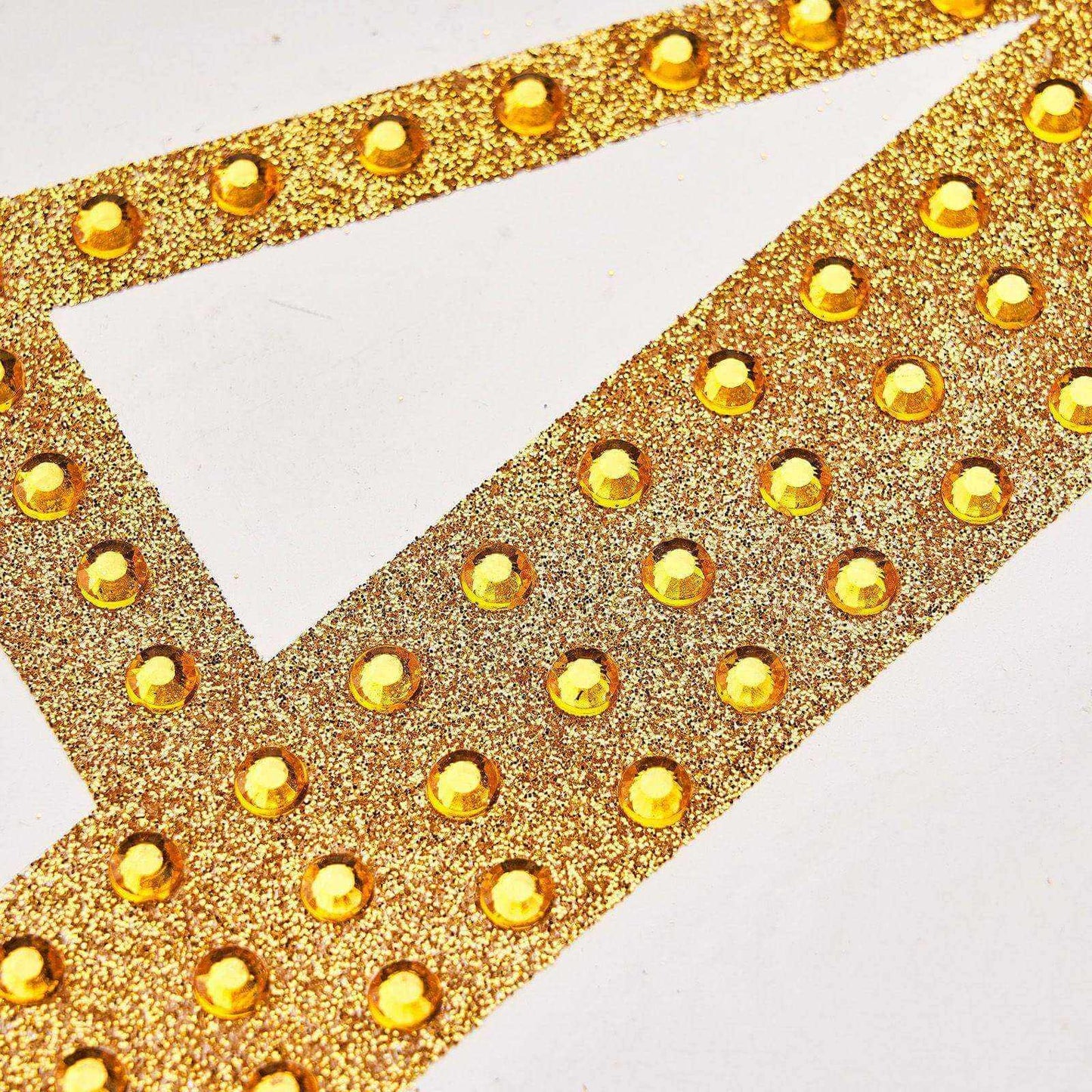 Decorative Rhinestone Alphabet "S" Letter Stickers, Glitter Adhesive Craft Letters Gold DIY Sparkle Embellishments 6"