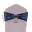 5 Pack Metallic Spandex Chair Sashes Navy Blue - Stretch Fit Chair Bands With Round Diamond Buckles
