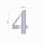 4-Pack Stickers Banner Custom 0-9 Number "4" Design Iridescent - Milestone Age and Date Stick-On Numbers 5"