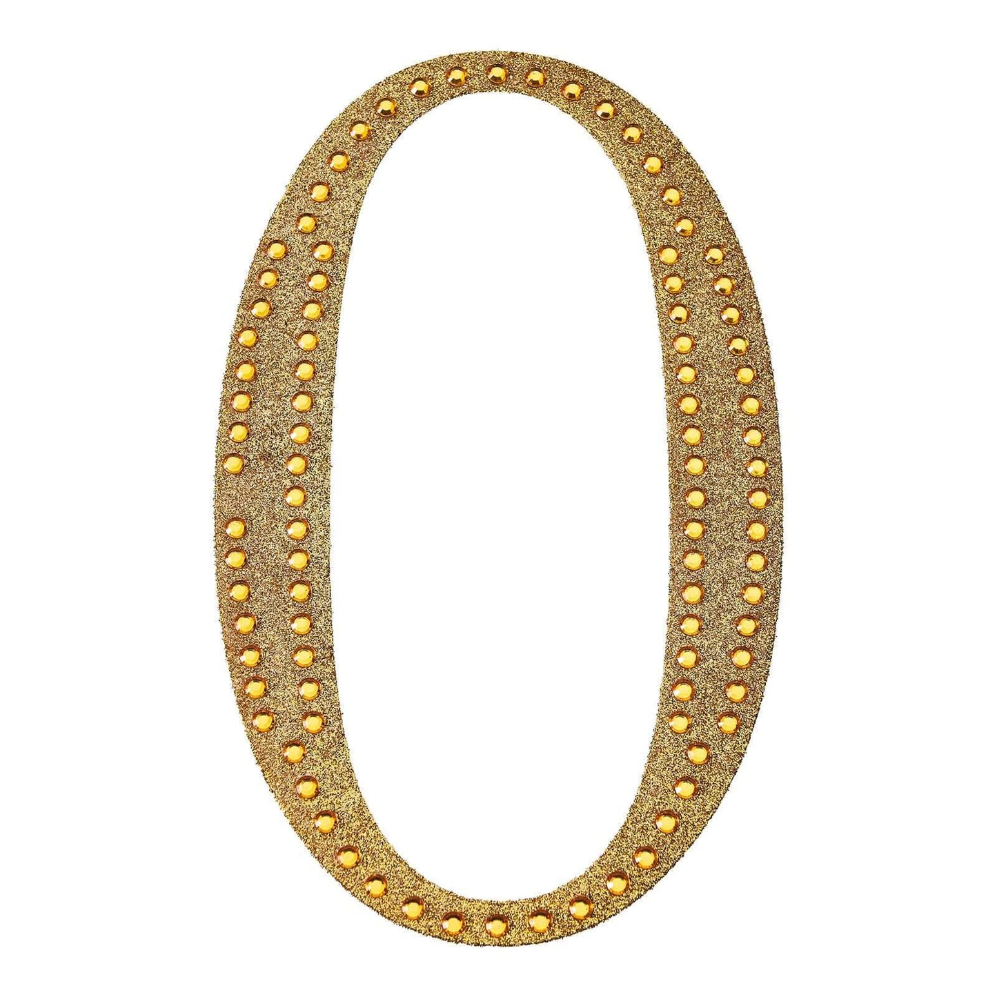 Decorative Rhinestone Number "0" Stickers, Glitter Adhesive Craft Numbers Gold DIY Sparkle Embellishments 8"
