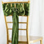 5 Pack Satin Chair Sashes Olive Green - Durable Chair Bows with Shiny Finish 6"x106"