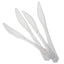 25-Pack Plastic Knives Clear Heavy Duty with Fluted Handles - Durable Disposable Utensils 7"