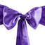 5 Pack Satin Chair Sashes Purple - Durable Chair Bows with Shiny Finish 6"x106"