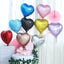 2 Pack 15" 4D Metallic Red Heart Mylar Foil Helium or Air Balloons