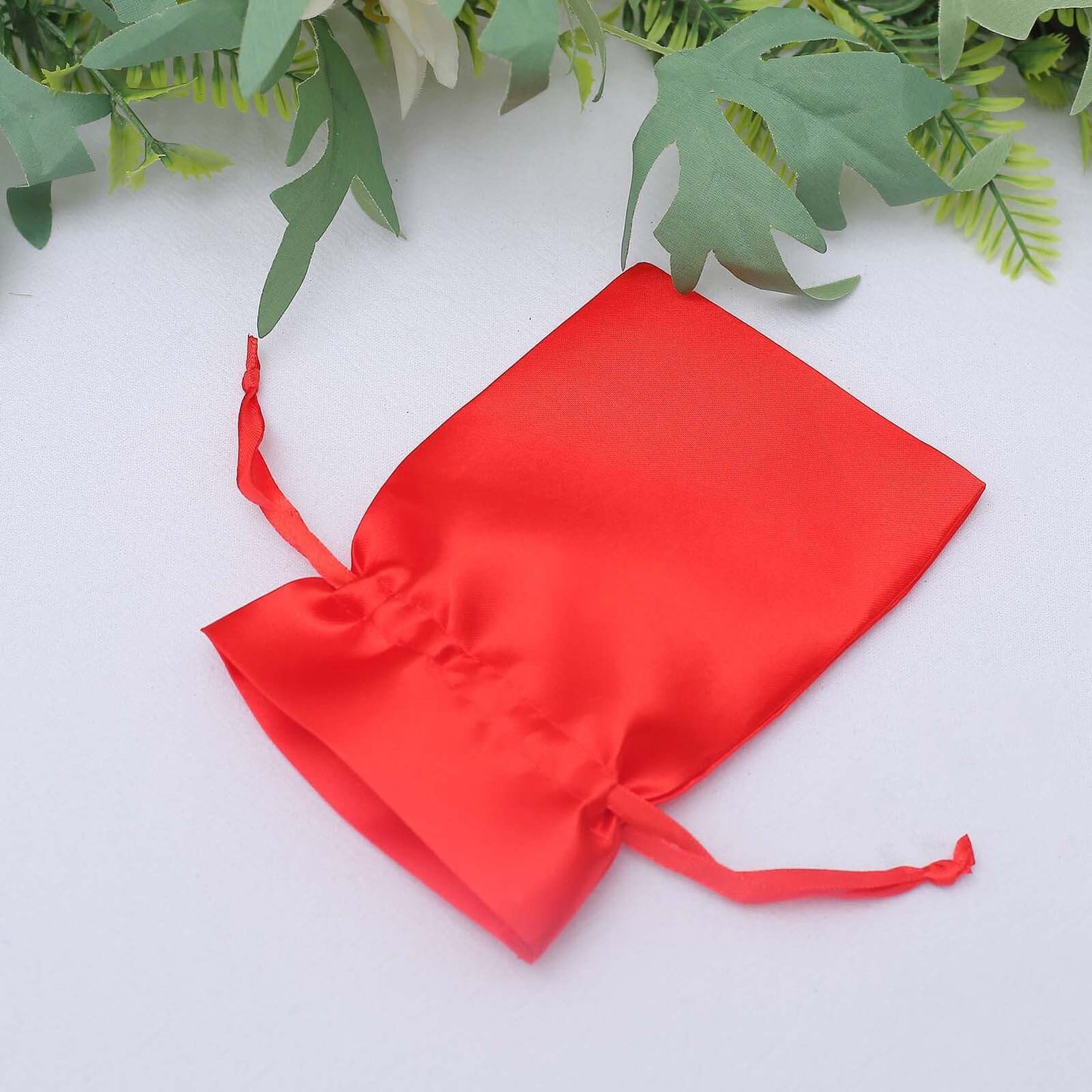 12 Pack 4"x6" Red Satin Drawstring Wedding Party Favor Gift Bags
