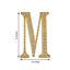 Decorative Rhinestone Alphabet "M" Letter Stickers, Glitter Adhesive Craft Letters Gold DIY Sparkle Embellishments 8"