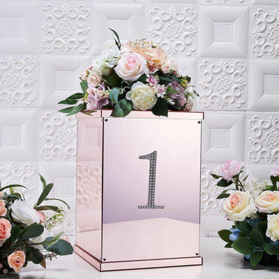 Decorative Rhinestone Number "1" Stickers, Glitter Adhesive Craft Numbers Silver DIY Sparkle Embellishments 6"