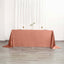 Satin Rectangular 90"x132" Tablecloth Terracotta (Rust) - Seamless Table Cover