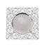 6-Pack Acrylic Square Charger Plates 12" in Silver with Hollow Lace Border, Event Tabletop Decorative Charger Tableware
