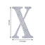 Decorative Rhinestone Alphabet "X" Letter Stickers, Glitter Adhesive Craft Letters Silver DIY Sparkle Embellishments 6"