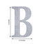 Decorative Rhinestone Alphabet "B" Letter Stickers, Glitter Adhesive Craft Letters Silver DIY Sparkle Embellishments 6"
