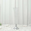 2-Pack Crystal Beaded Trumpet Vase Silver - Exquisite Floral Display Centerpiece Stand Set for Banquets & Receptions 28" Tall